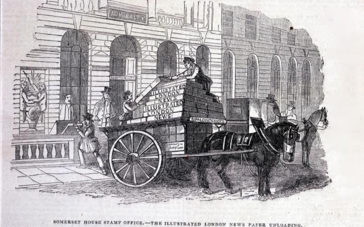 Unloading London Illustrated News at the Stamp Office